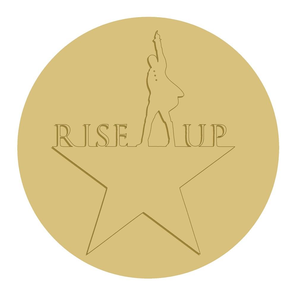 3D Round MDF Cutout Rise Up Text Across Star Silhouette - Unfinished For DIY