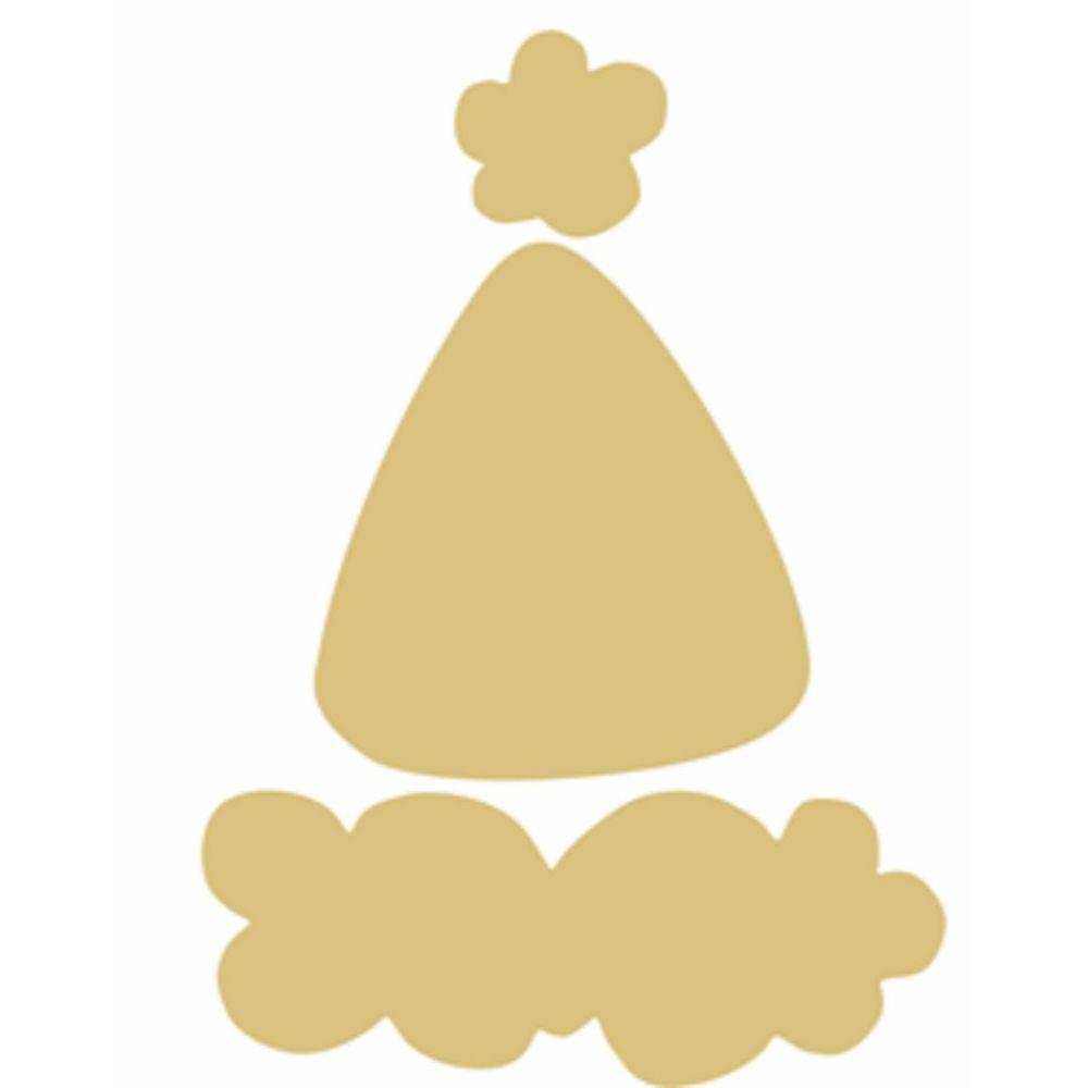3D Santa Hat MDF Cutout Christmas Decor - Unfinished For DIY