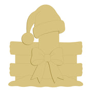 3D  MDF Cutout Santa Hat Fence Post - Unfinished For DIY