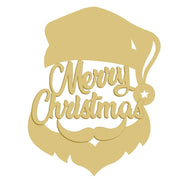 3D Santa Head MDF Cutout Merry Christmas - Unfinished For DIY