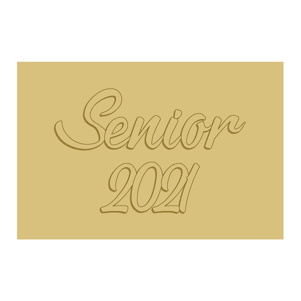3D Rectangle MDF Cutout Senior 2021 - Unfinished For DIY
