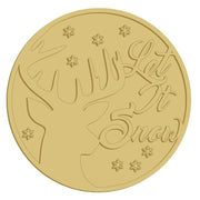 3D Round MDF Cutout Let It Snow With Deer - Unfinished For DIY