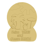 3D Design By Line Snow Globe MDF Cutout Palm Trees And Ocean Breeze - Unfinished For DIY
