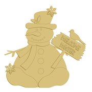 3D Snowman MDF Cutout Welcome Winter - Unfinished For DIY
