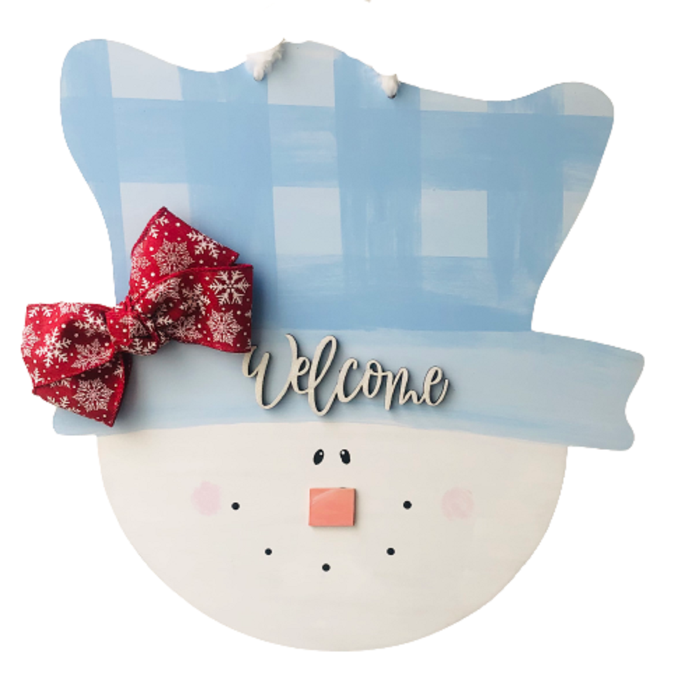 3D Snowman And Scarecrow MDF Cutout Snowflake Accent And Bird On Hat - Unfinished For DIY