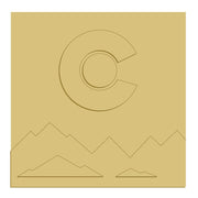 3D Square MDF Cutout C-Shaped Letter With Mountain Range - Unfinished For DIY