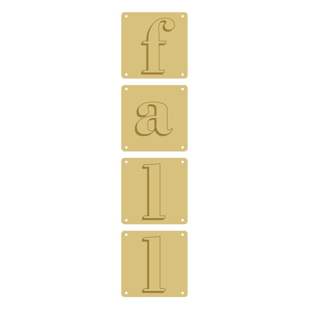 3D Squares MDF Cutout Fall - Unfinished For DIY