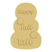 3D Stacked Pumpkin MDF Cutout Happy Fall Y'all - Unfinished For DIY