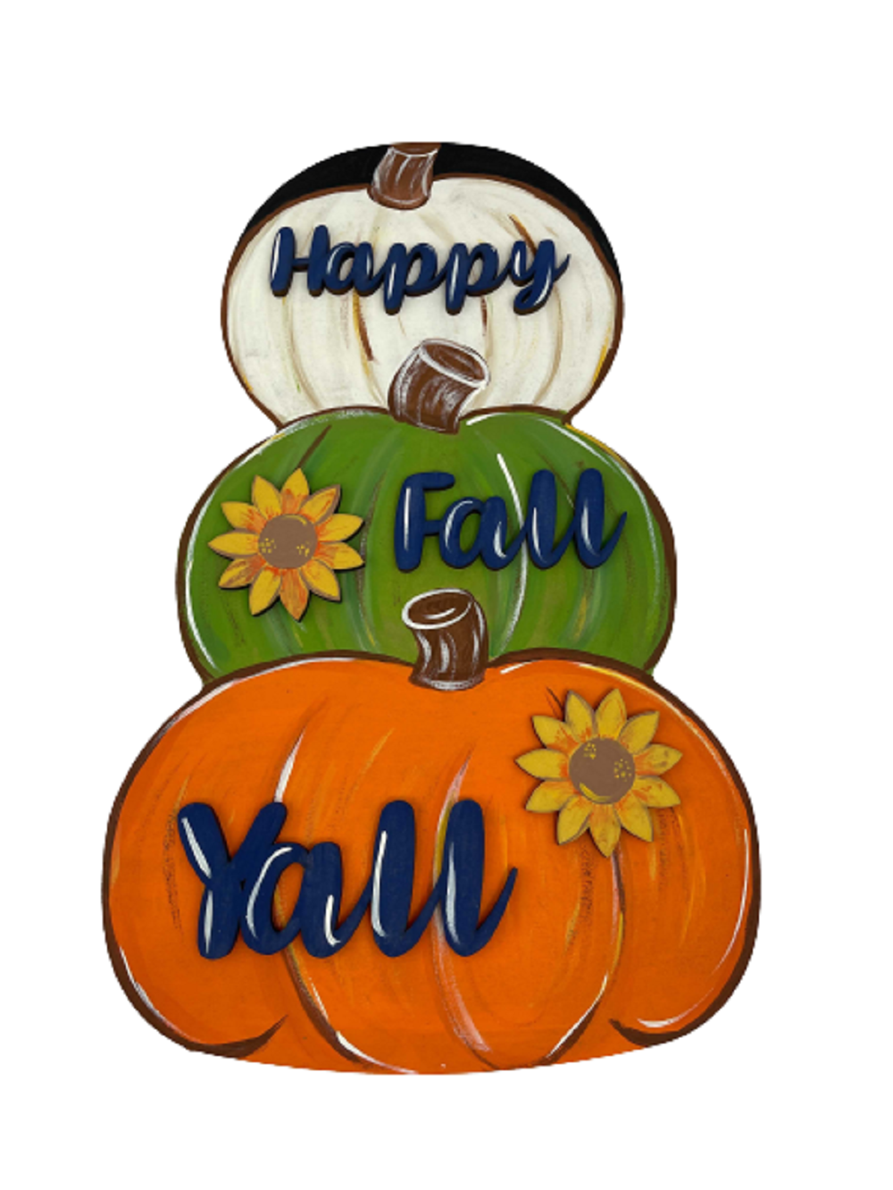 Basic Shape Stacked Pumpkin MDF Cutout Three-Pumpkin Silhouette - Unfinished For DIY