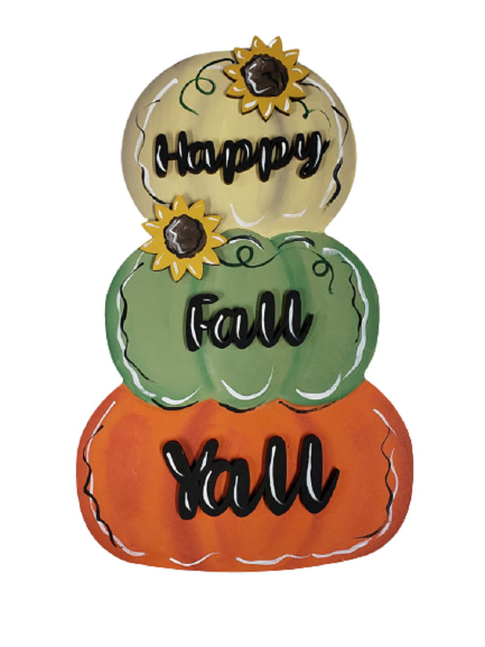 Basic Shape Stacked Pumpkin MDF Cutout Three-Pumpkin Silhouette - Unfinished For DIY
