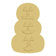 3D Stacked Pumpkin MDF Cutout Jack-O-Lantern Faces - Unfinished For DIY