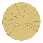 3D Sunburst MDF Cut Out With Mountain Ridge - Unfinished For DIY