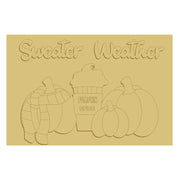 3D Rectangle MDF Cutout Sweater Weather Pumpkin Spice - Unfinished For DIY