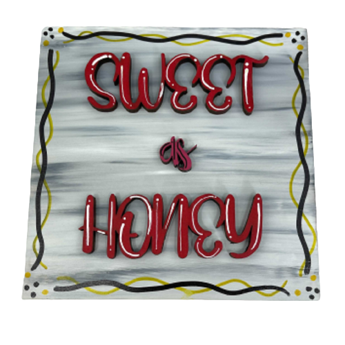 Design By Line Rectangle MDF Cutout Sweet & Honey - Unfinished For DIY