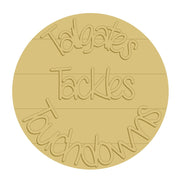 3D Round MDF Cutout Tailgates Tackles Touchdowns - Unfinished For DIY