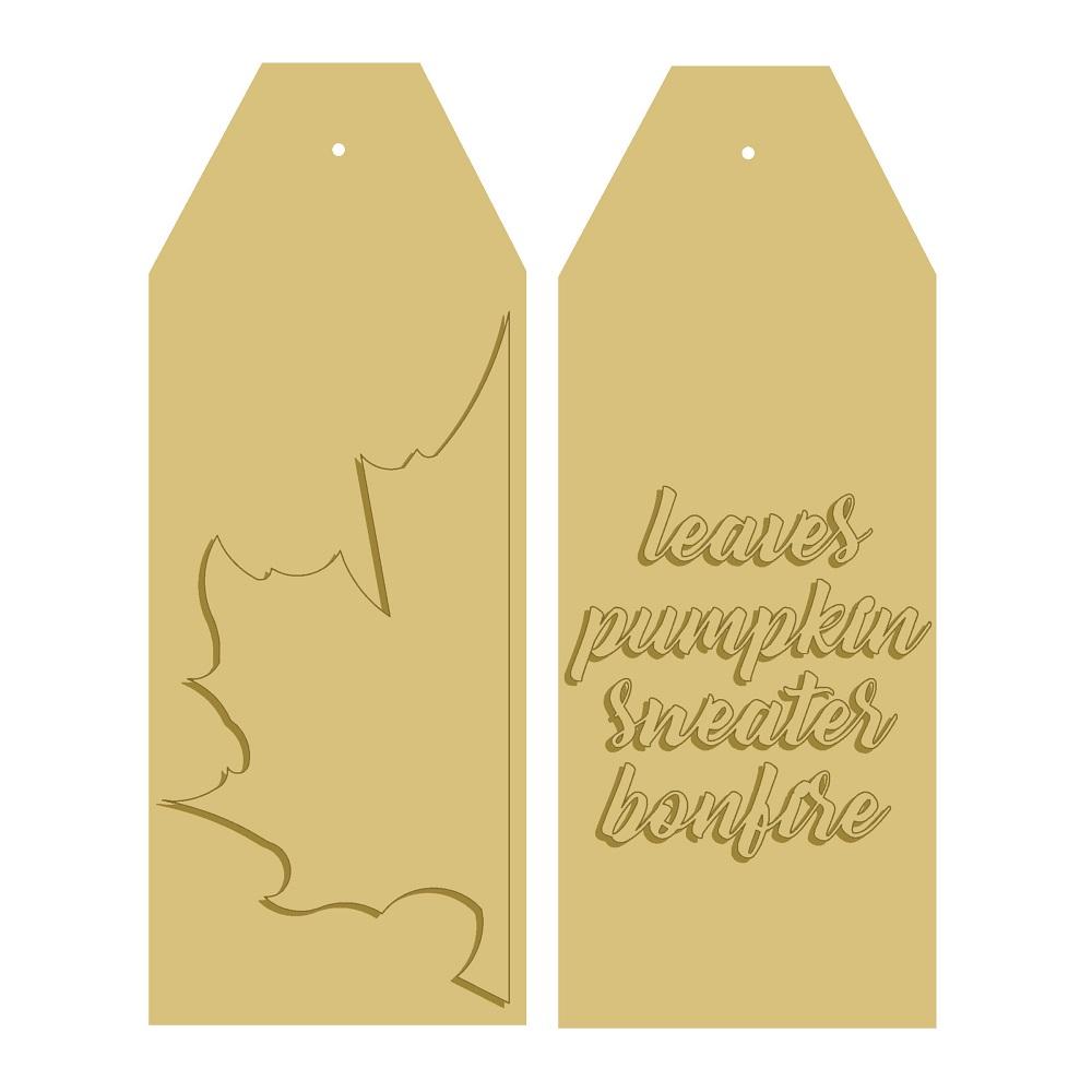 3D Tag MDF Cutout Leaves Pumpkin Sweater Bonfire - Unfinished For DIY