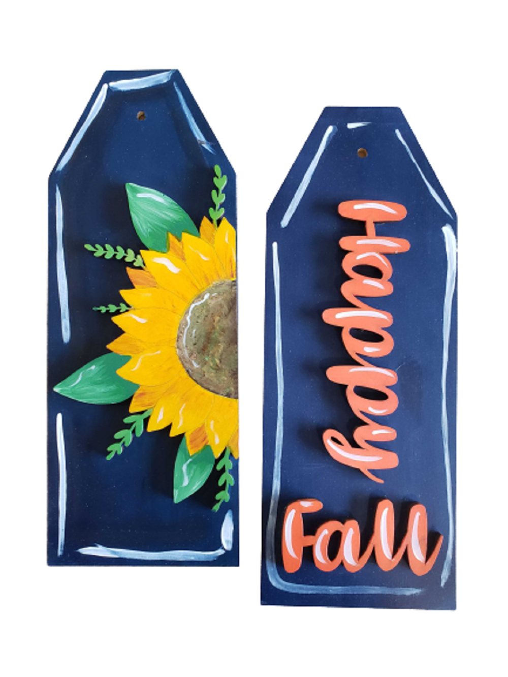 3D Tag MDF Cut Out Sunflower Harvest Fall Script - Unfinished For DIY