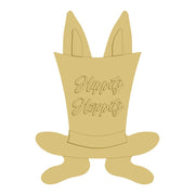 3D Top Hat MDF Cutout Hippity Hoppity - Unfinished For DIY