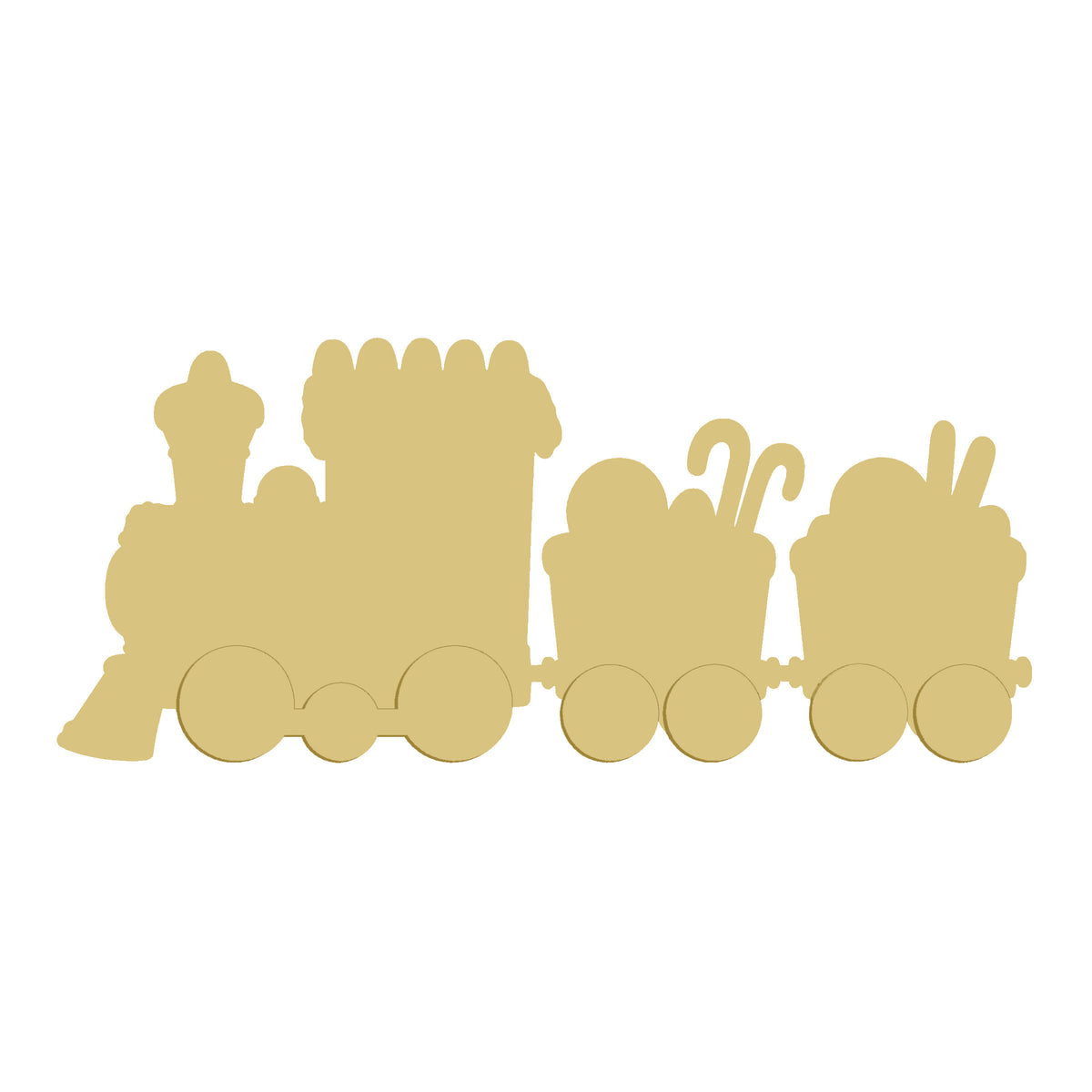 3D Christmas Train MDF Cutout  - Unfinished For DIY