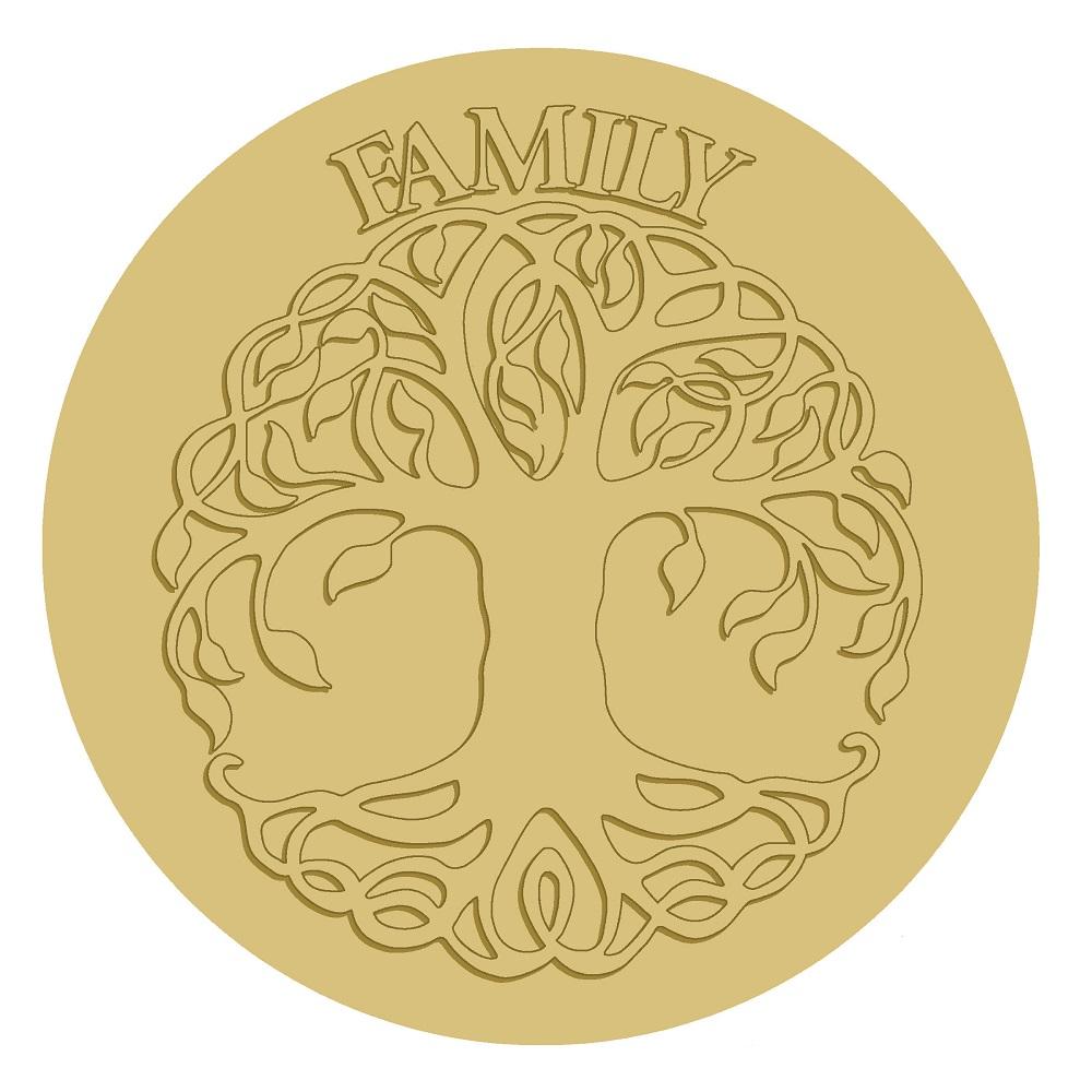 3D Round MDF Cutout Family Tree Of Life - Unfinished For DIY