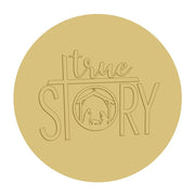 3D Round MDF Cut Out Time Story Nativity Scene Inside Circle - Unfinished For DIY