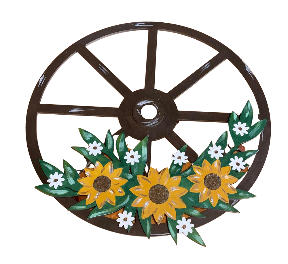 Basic Shape Wagon Wheel MDF Cutout Rustic Farmhouse Decor - Unfinished For DIY