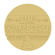 3D Round MDF Cutout Camp Wannabrewski Hot Fries Cold Beer - Unfinished For DIY