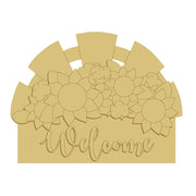 3D Flower Box MDF Cutout With Welcome Word - Unfinished For DIY