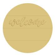 3D Round MDF Cutout Welcome Script - Unfinished For DIY