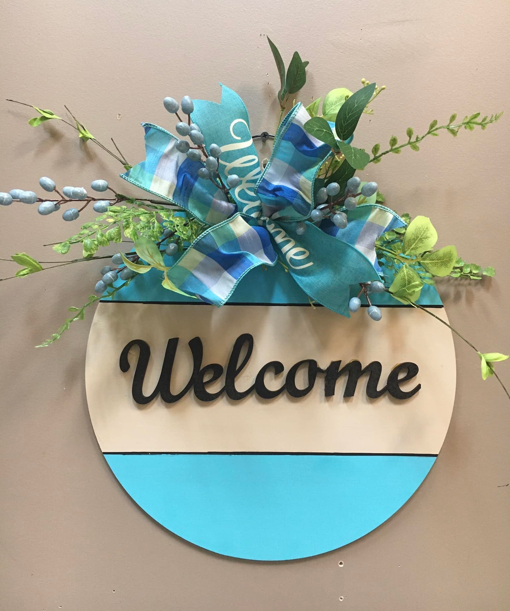 3D Round MDF Cutout Welcome Script - Unfinished For DIY