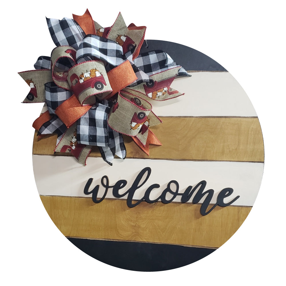 3D Round MDF Cutout Welcome Script - Unfinished For DIY