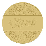 3D Round MDF Cutout Welcome - Unfinished For DIY