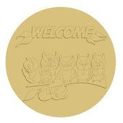 3D Round MDF Cutout Welcome Super Hero Owls - Unfinished For DIY