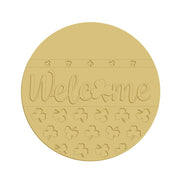 3D Round MDF Cutout Welcome Shamrock Border - Unfinished For DIY