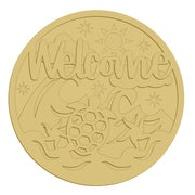 3D Round MDF Cutout Welcome Sea Turtle With Sun And Waves - Unfinished For DIY