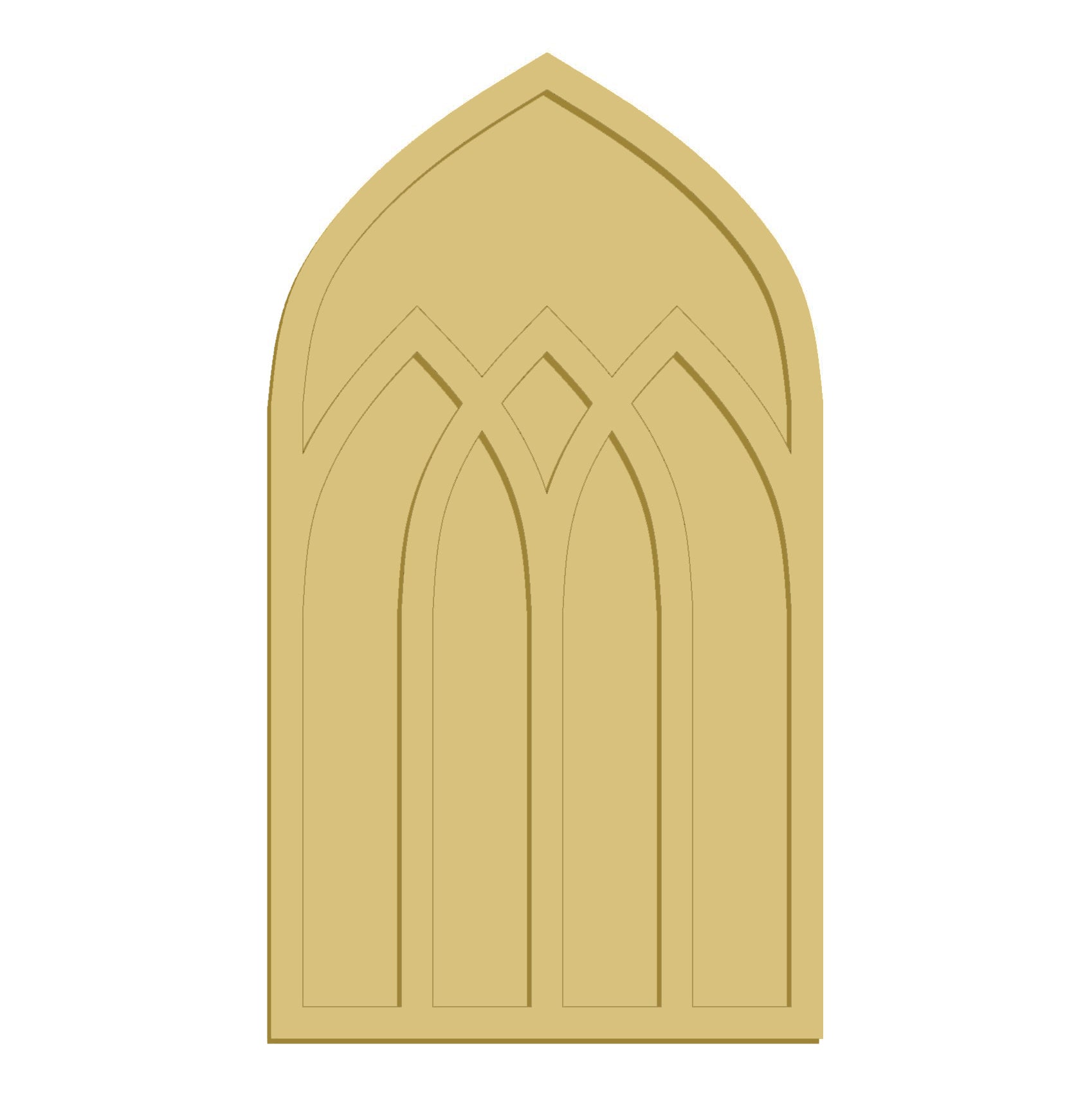 PPHQ 3D Window Unfinished Wood Cutout Style 6