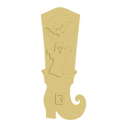 3D Round MDF Cutout Witch Boot  - Unfinished For DIY