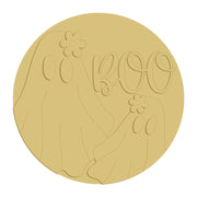 3D Round MDF Cutout Boo With Ghosts - Unfinished For DIY