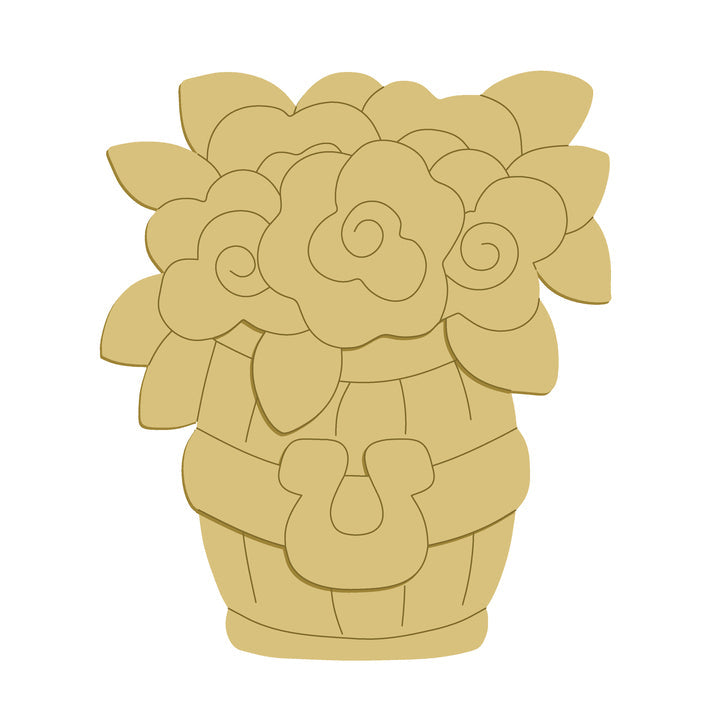 3D Design By Line Floral Bouquet MDF Cutout - Unfinished For DIY