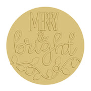 3D Round MDF Cutout Merry & Bright Garland - Unfinished For DIY