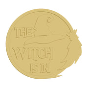 3D Round MDF Cutout The Witch Is In Style 2 - Unfinished For DIY