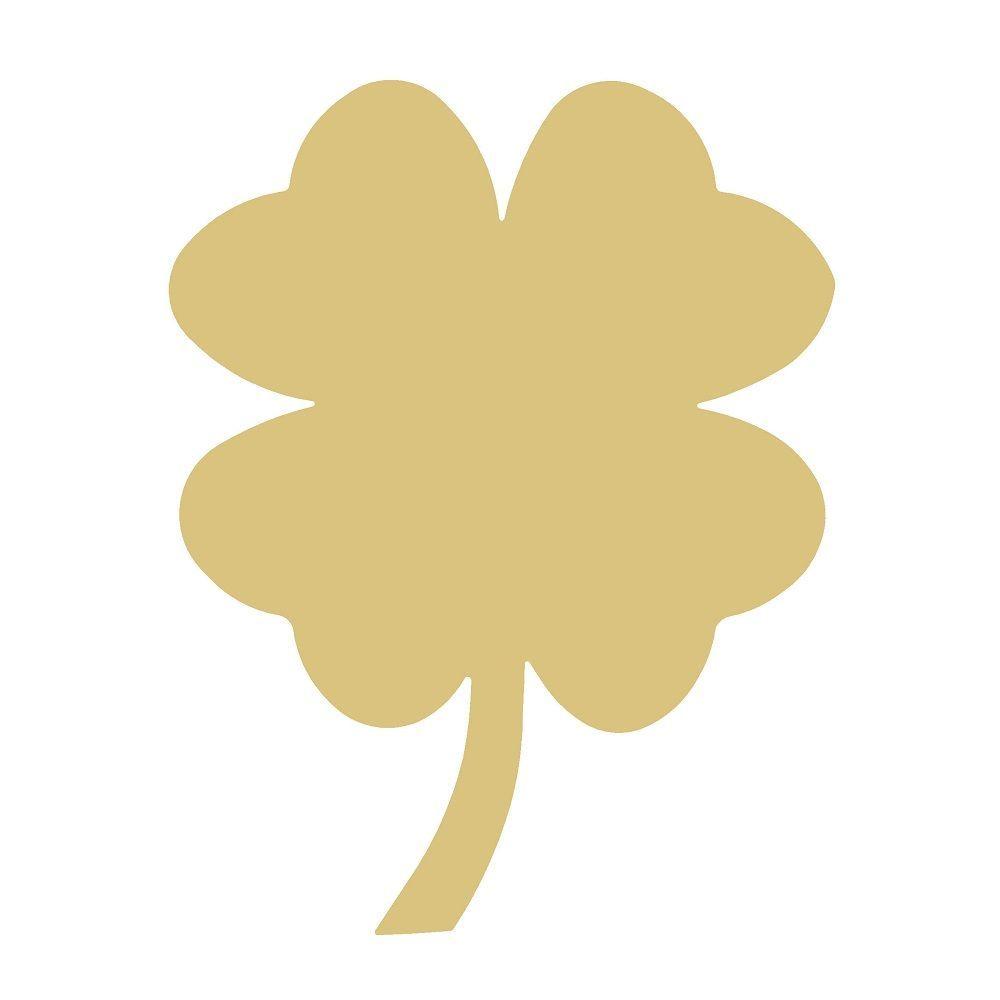 Basic Shape Shamrock MDF Cutout Four-Leaf Clover Silhouette - Unfinished For DIY
