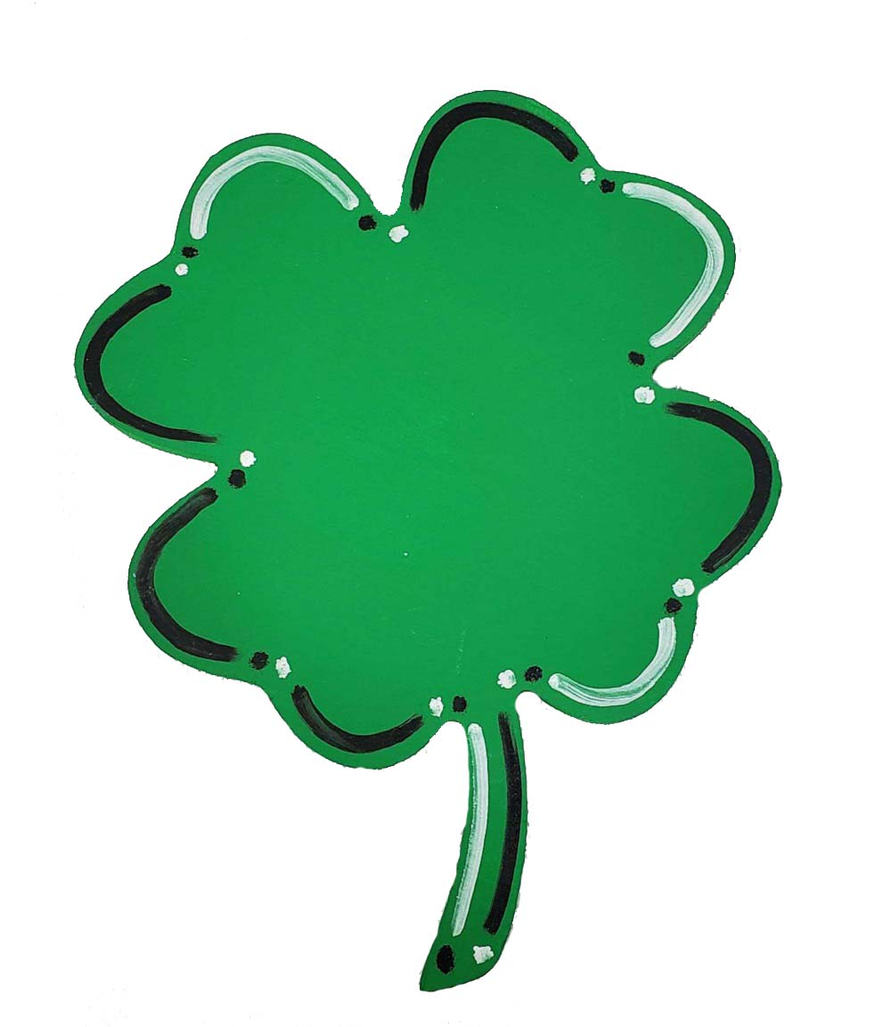 Basic Shape Shamrock MDF Cutout Four-Leaf Clover Silhouette - Unfinished For DIY