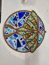 Faux Stained Glass Laser Cut MDF Cutout Round Moth Silhouette - Unfinished For DIY