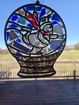 Faux Stained Glass Laser Cut MDF Cutout Snowman In Globe - Unfinished For DIY