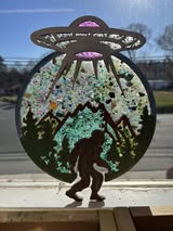 Basic Shape Big Foot  MDF Cutout -Alien UFO- Unfinished For DIY