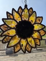 Faux Stained Glass Laser Cut MDF Cutout Sunflower Wreath Petal Mandala Design - Unfinished For DIY