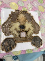 Faux Stained Glass Laser Cut MDF Cutout Dog Cartoon Face - Unfinished For DIY