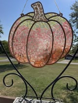 Faux Stained Glass Laser Cut MDF Cutout Pumpkin Silhouette - Unfinished For DIY
