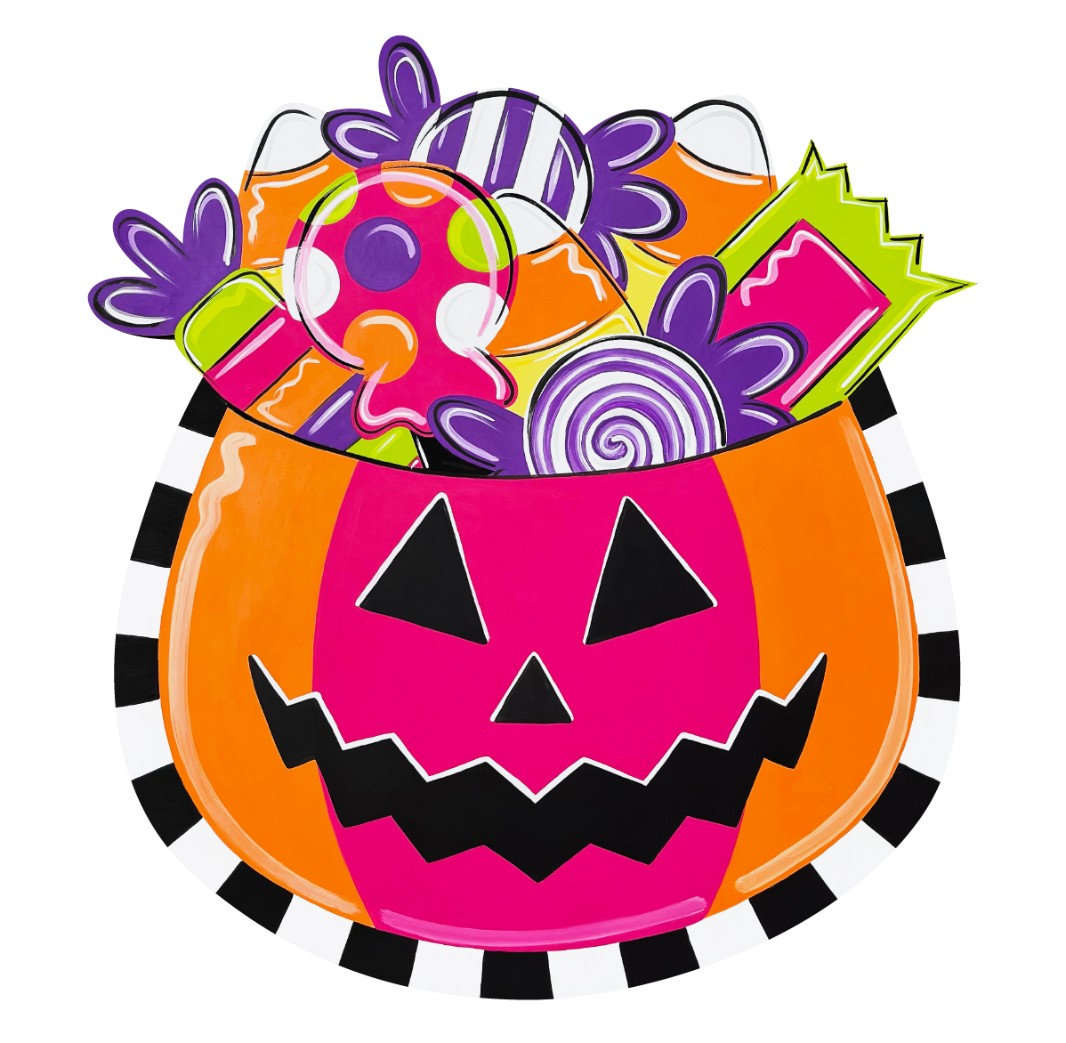 ARTSY AND BLEU COLORFUL PUMPKIN WITH CANDY